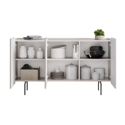 Komoda Malmi 150 cm - kaszmir / czarne nóżki